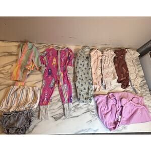 Baby Girl NB 0-3 Months Clothes Lot Bundle Of 10 Bodysuits Little Sleepies